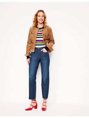 BODEN High Rise, Straight Leg Blue Denim Jeans Women's 12L